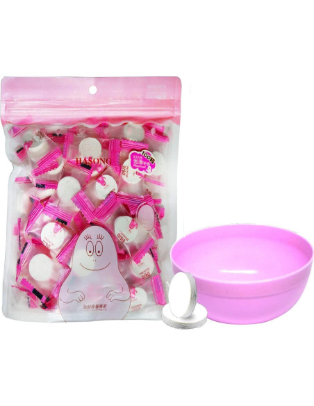 100 Máscaras Faciales Comprimidas Jeanssar + Tazón Gratis