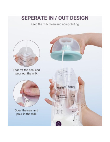 150 Bolsas Almacenamiento Leche Materna 240ml Sin Fugas