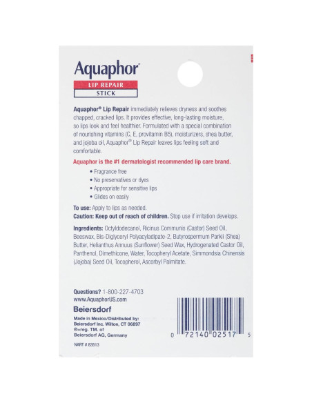 Conjunto Balsamo Labial Aquaphor SPF 30 4.8g x 4 Unidades