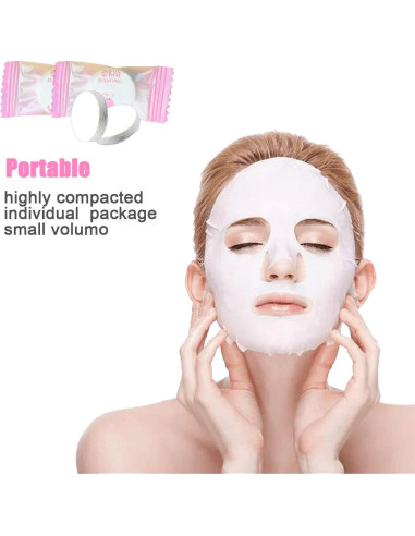 100 Máscaras Faciales Comprimidas Jeanssar + Tazón Gratis