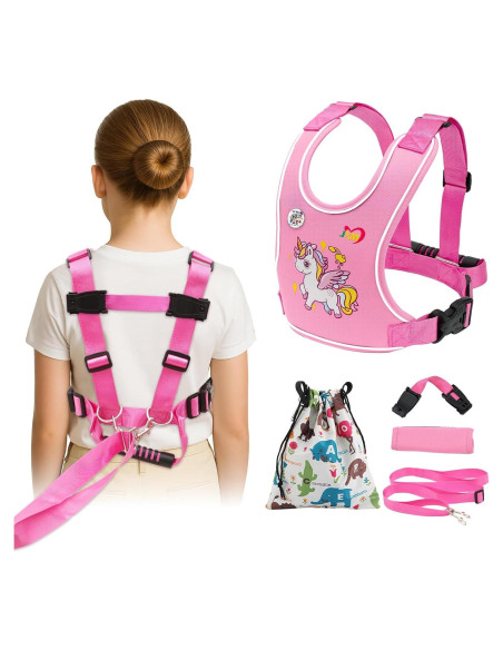 Arnés de Caminata Seguro para Niñas Rosa VJXM 23003 Ajustable