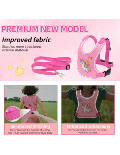 Arnés de Caminata Seguro para Niñas Rosa VJXM 23003 Ajustable 2