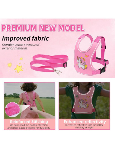 Arnés de Caminata Seguro para Niñas Rosa VJXM 23003 Ajustable