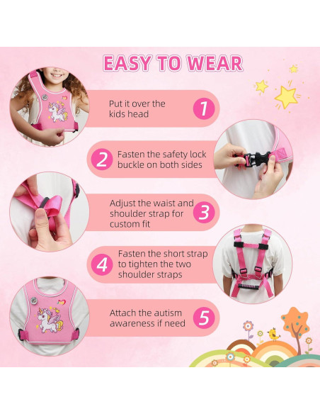 Arnés de Caminata Seguro para Niñas Rosa VJXM 23003 Ajustable