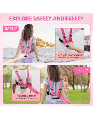 Arnés de Caminata Seguro para Niñas Rosa VJXM 23003 Ajustable