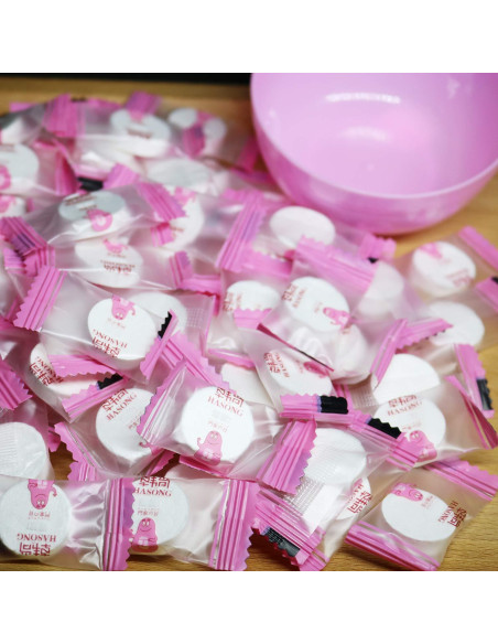 100 Máscaras Faciales Comprimidas Jeanssar + Tazón Gratis