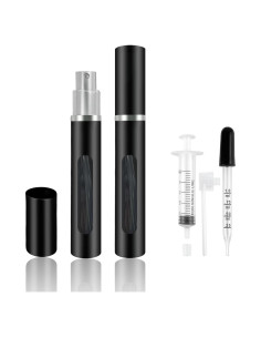 2 Botellas Atomizadoras de Perfume Recargables Kewjug 5ml Negro