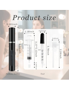 2 Botellas Atomizadoras de Perfume Recargables Kewjug 5ml Negro 2