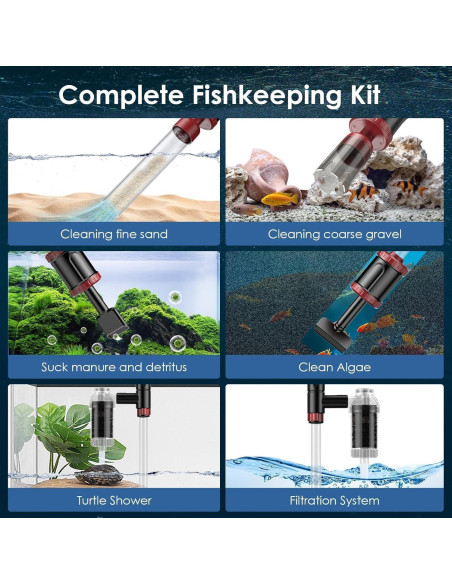 Limpiador de Grava para Acuario AKKEE 36W Multifuncional