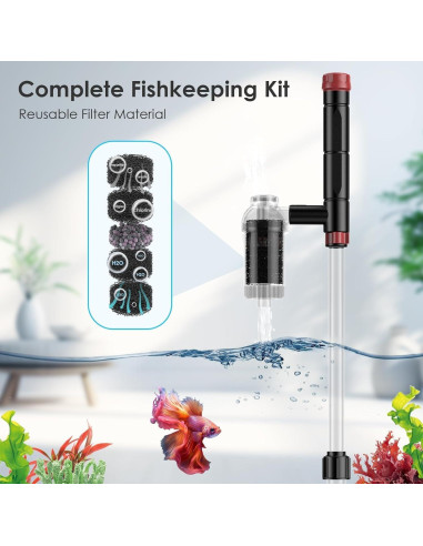 Limpiador de Grava para Acuario AKKEE 36W Multifuncional