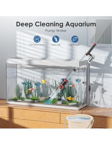 Limpiador de Grava para Acuario AKKEE 36W Multifuncional