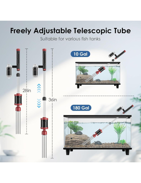 Limpiador de Grava para Acuario AKKEE 36W Multifuncional