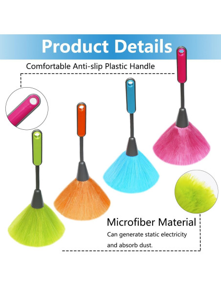 Paquete de 4 Plumeros de Microfibra HDongany 25.4cm - Colores