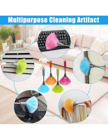 Paquete de 4 Plumeros de Microfibra HDongany 25.4cm - Colores