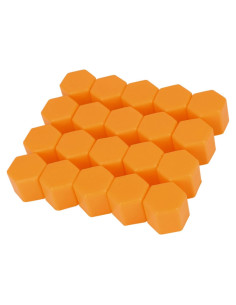 20 Cubiertas de Tornillos de Rueda HEROFFIX 21mm Naranja Silicona