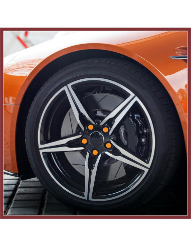20 Cubiertas de Tornillos de Rueda HEROFFIX 21mm Naranja Silicona