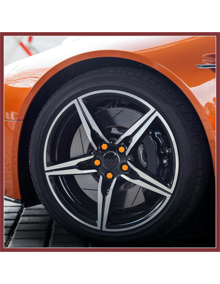 20 Cubiertas de Tornillos de Rueda HEROFFIX 21mm Naranja Silicona