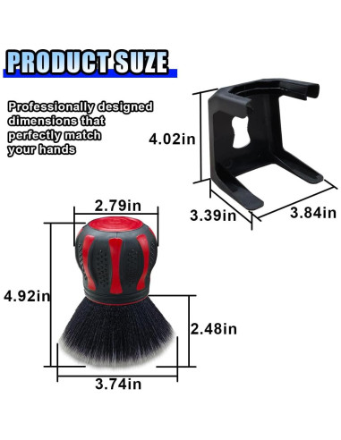 Cepillo de Detalle de Coche BDZMC Rojo con Soporte 12.5x9.5cm