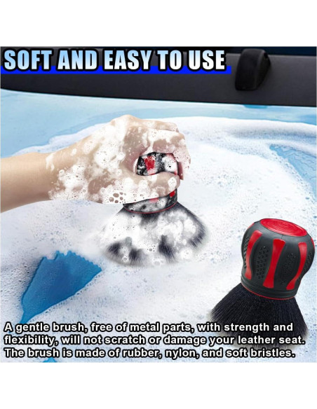 Cepillo de Detalle de Coche BDZMC Rojo con Soporte 12.5x9.5cm