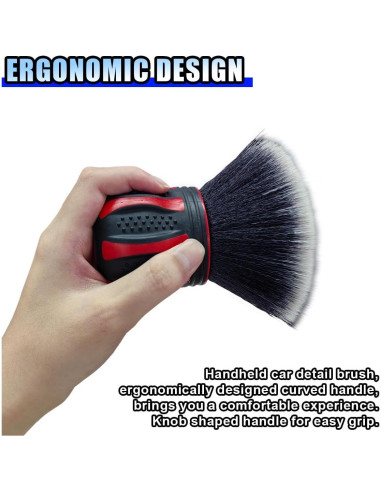 Cepillo de Detalle de Coche BDZMC Rojo con Soporte 12.5x9.5cm