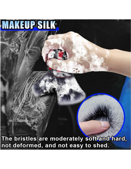 Cepillo de Detalle de Coche BDZMC Rojo con Soporte 12.5x9.5cm