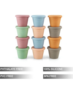 PandaEar 12 Contenedores de Almacenamiento de Comida para Bebés 118 ml 2