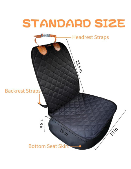 Cubierta de Asiento Frontal para Perros Puptoceed PUPFRT02P - Impermeable y Antideslizante