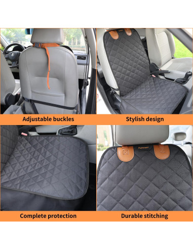 Cubierta de Asiento Frontal para Perros Puptoceed PUPFRT02P - Impermeable y Antideslizante