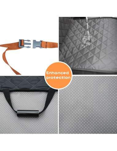 Cubierta de Asiento Frontal para Perros Puptoceed PUPFRT02P - Impermeable y Antideslizante