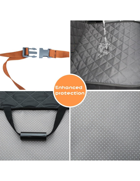Cubierta de Asiento Frontal para Perros Puptoceed PUPFRT02P - Impermeable y Antideslizante