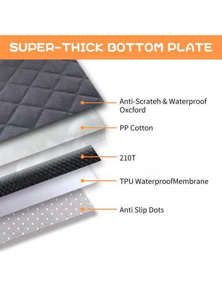 Cubierta de Asiento Frontal para Perros Puptoceed PUPFRT02P - Impermeable y Antideslizante