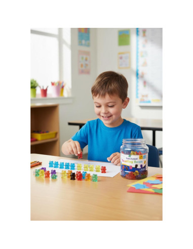 100 Contadores de Oso Translúcido Odoorgames - 10 Colores - Manipulativos para Jardín de Infancia