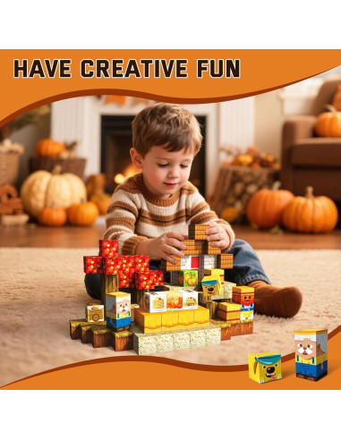 Bloques Magnéticos de Acción de Gracias 100 Piezas Larkipuzz