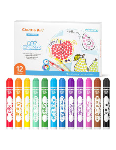 Marcadores de Puntos Shuttle Art 12 Colores Lavables No Tóxicos