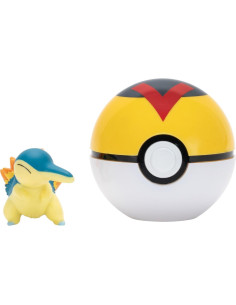 Figura de Lucha Cyndaquil 5 cm con Pokébola - Pokémon Clip N Go 2