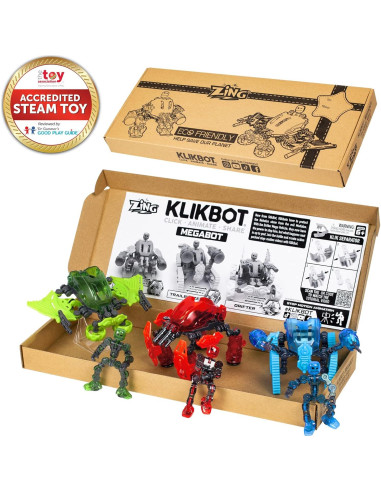 Klikbot Megabots Zing - Paquete de 3 Figuras de Juguete