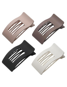 4 Clips de Pelo Planos Lahnie - Fuerte Sujeción 10.16x5.08cm