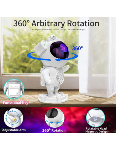 Proyector de Estrellas Astronauta Meixinsi, Luz Nocturna 3D