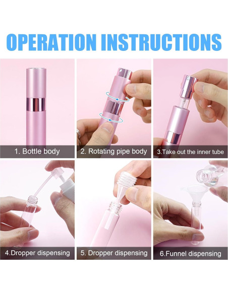 4 Botellas Atomizador de Perfume Recargable 8ml QMOEH