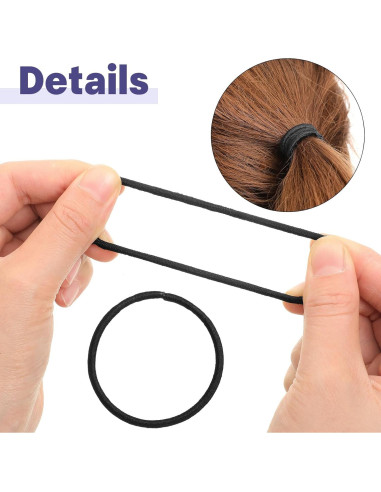 Set de 100 Gomas y Pinzas para el Cabello Negras Yuxung