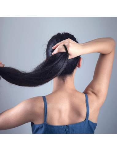 Set de 100 Gomas y Pinzas para el Cabello Negras Yuxung