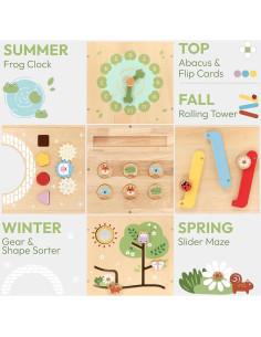 Cubos de Actividad de Madera 9-en-1 KizKnows para Niños 2