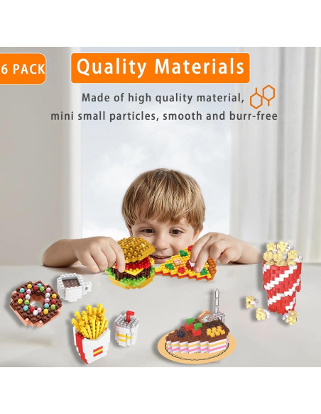 Mini Bloques de Construcción Comida Rápida WEUYUIAF - 6 Paquetes Mini Bloques de Construcción Comida Rápida WEUYUIAF - 6 Paquetes