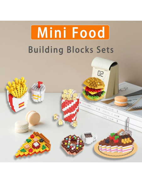 Mini Bloques de Construcción Comida Rápida WEUYUIAF - 6 Paquetes Mini Bloques de Construcción Comida Rápida WEUYUIAF - 6 Paquetes