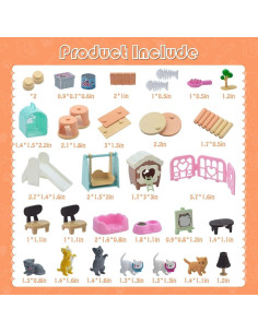 Juego de Imaginación para Niños Iselyn - 48 Piezas de Gato 2