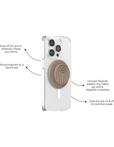PopSockets Agarre Magnético para Teléfono MagSafe Latte