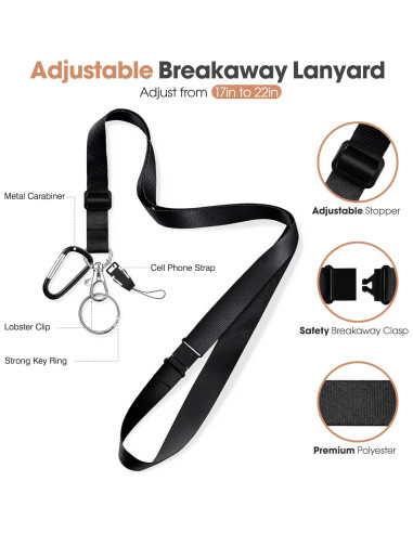 Soporte de Identificación Retráctil ELV con Billetera RFID Negra