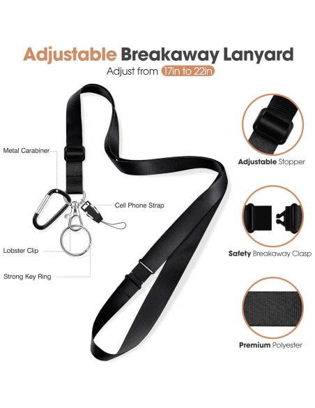 Soporte de Identificación Retráctil ELV con Billetera RFID Negra