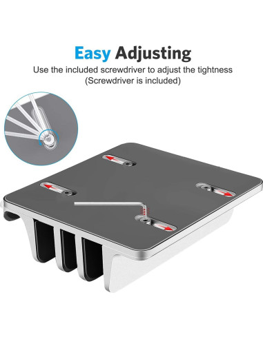 Soporte Vertical para Laptop EXOKFA Ajustable 3 Ranuras Plata