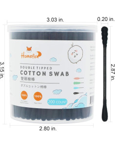 Hisopos de Algodón Orgánico HOMEFOX - 600 Cuentos Negros 2